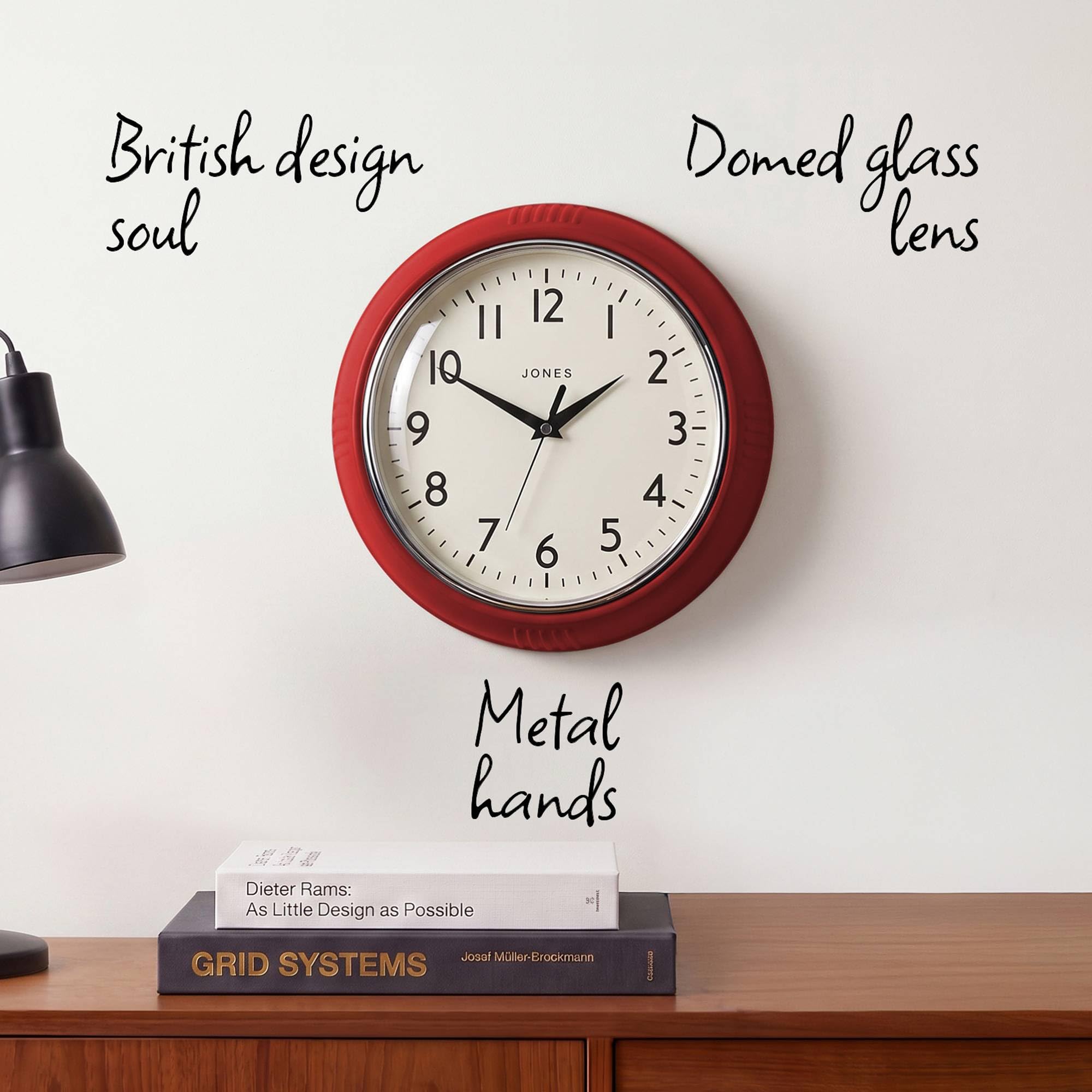 Amazon.co.jp: JONES CLOCKS® ケチャップ壁掛け時計 | ラウンド レトロ